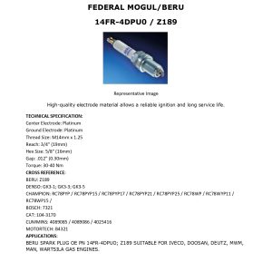 14FR 4DPUO FEDERAL MOGUL technical data sheet