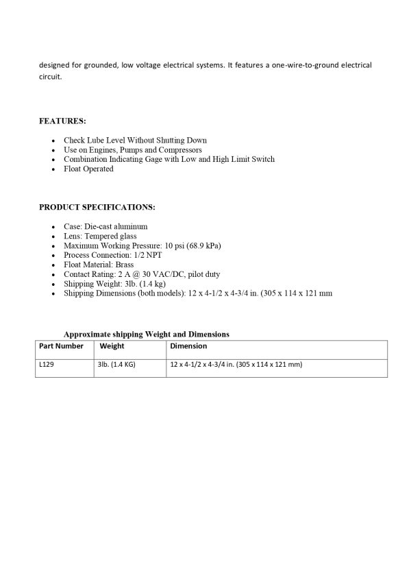 15700104_L129_technical data sheet