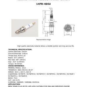 14FR 4DIU FEDERAL MOGUL technical data sheet