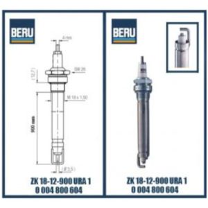 ZK18-12-900-URA1 beru spark plug with protection tube