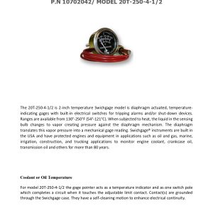10702042 TEMPERATURE SWICHGAGE technical data sheet