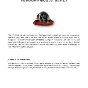 10702044 TEMPERATURE SWICHGAGE technical data sheet
