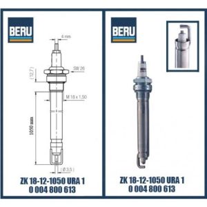 ZK18-12-1050-URA1 beru spark plug with protection tube