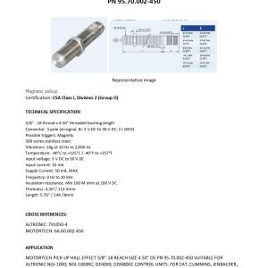 95.70.002 450 MOTORTECH technical data sheet