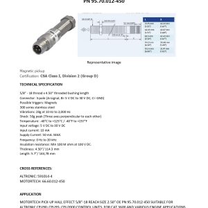 95.70.012 450 MOTORTECH technical data sheet