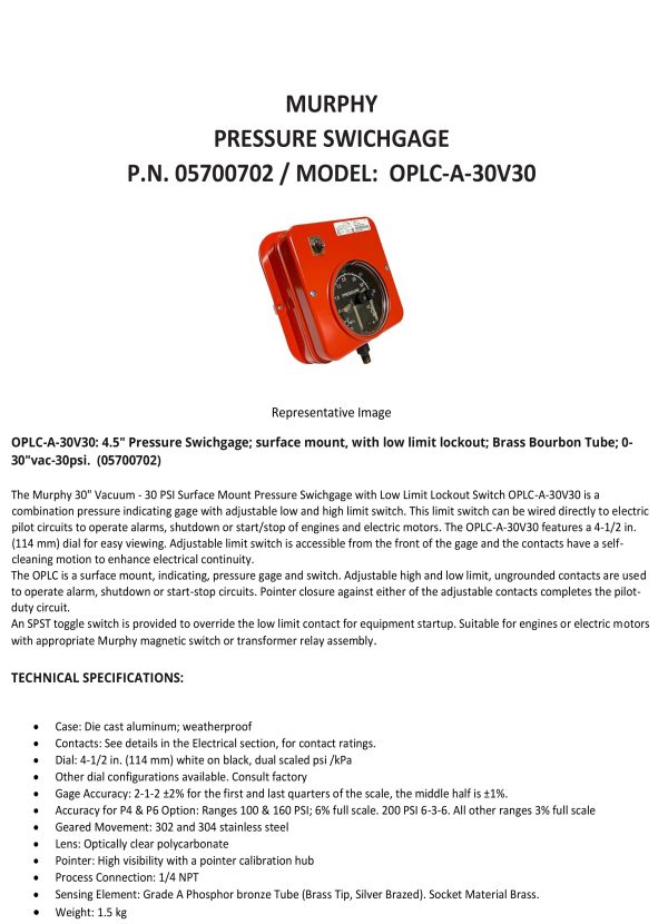 05700702 OPLC A 30V30 MURPHY 1