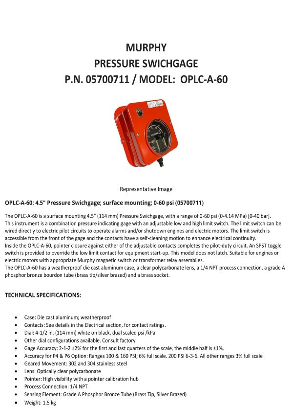05700711 OPLC A 60 MURPHY 1