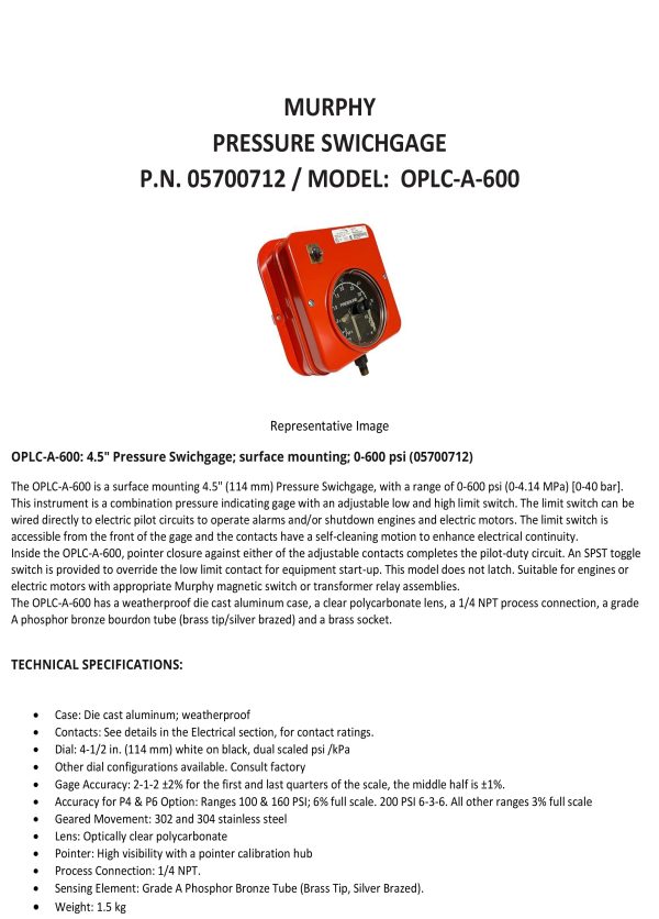 05700712 OPLC A 600 MURPHY 1